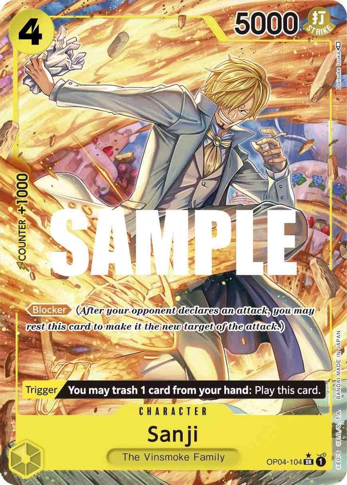 [ALTERNATE ART] Sanji (104) (Alternate Art)  (OP04-104) SR★ - One Piece Kingdoms of Intrigue
