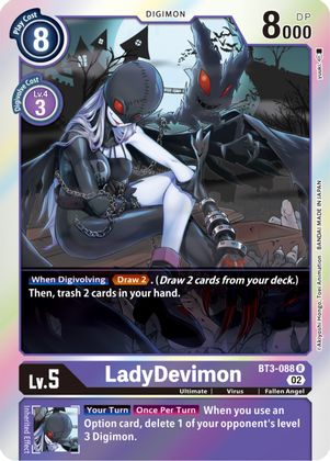 Ladydevimon Rb01 Bt3-088 - Rare Rb01 Resurgence Booster