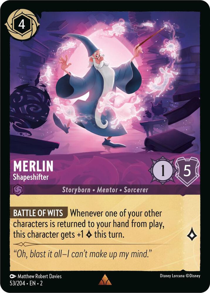 COLD FOIL Merlin - Shapeshifter - 53/204 - Rare - Lorcana Rise of the Floodborn
