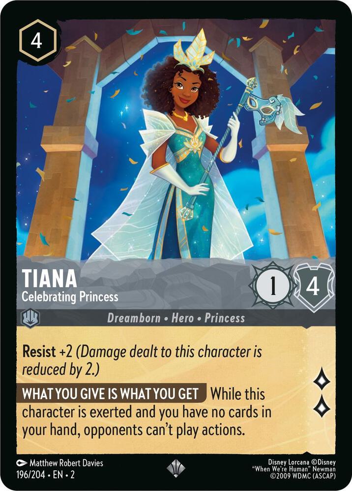 Tiana - Celebrating Princess - 196/204 - Super Rare - Lorcana Rise of the Floodborn