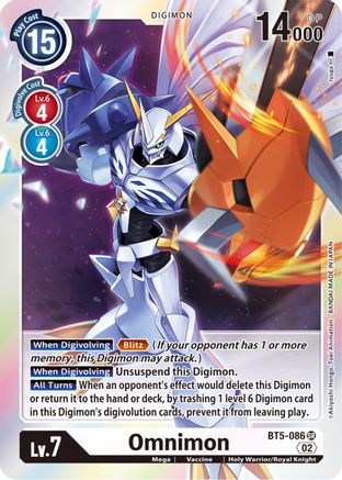 Omnimon Rb01 Bt5-086 - Super Rare Rb01 Resurgence Booster