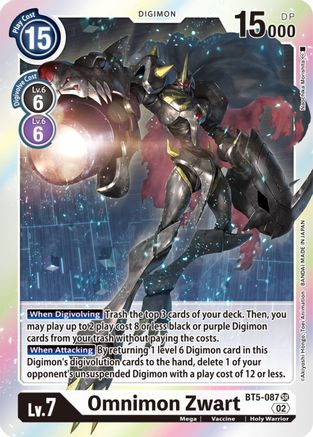 Omnimon Zwart Rb01 Bt5-087 - Super Rare Rb01 Resurgence Booster