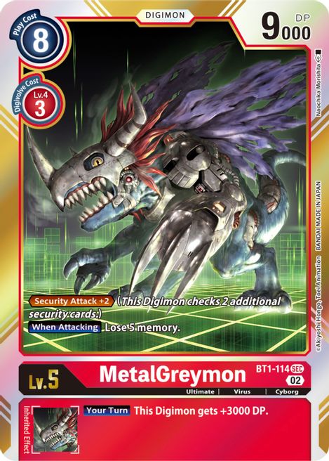 Metalgreymon Rb01 Bt1-114 - Secret Rare Rb01 Resurgence Booster