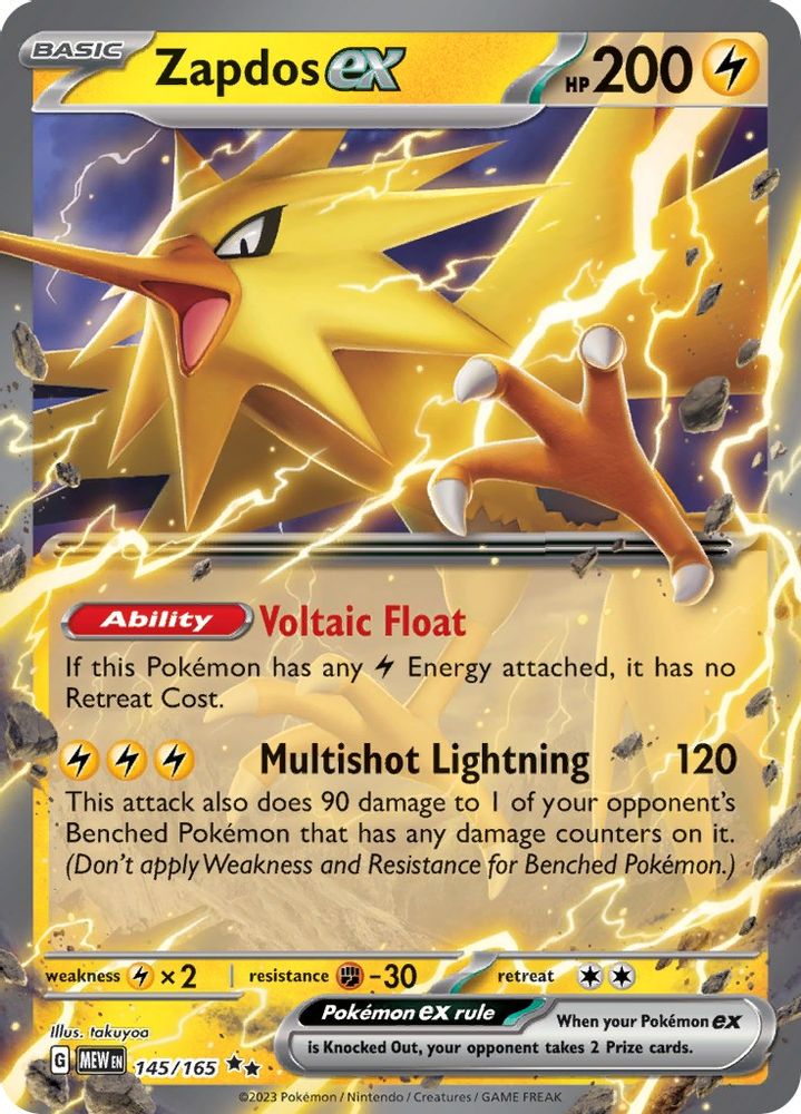 Zapdos ex - [  145/165 ] - Double Rare - Pokemon SV Scarlet & Violet 151