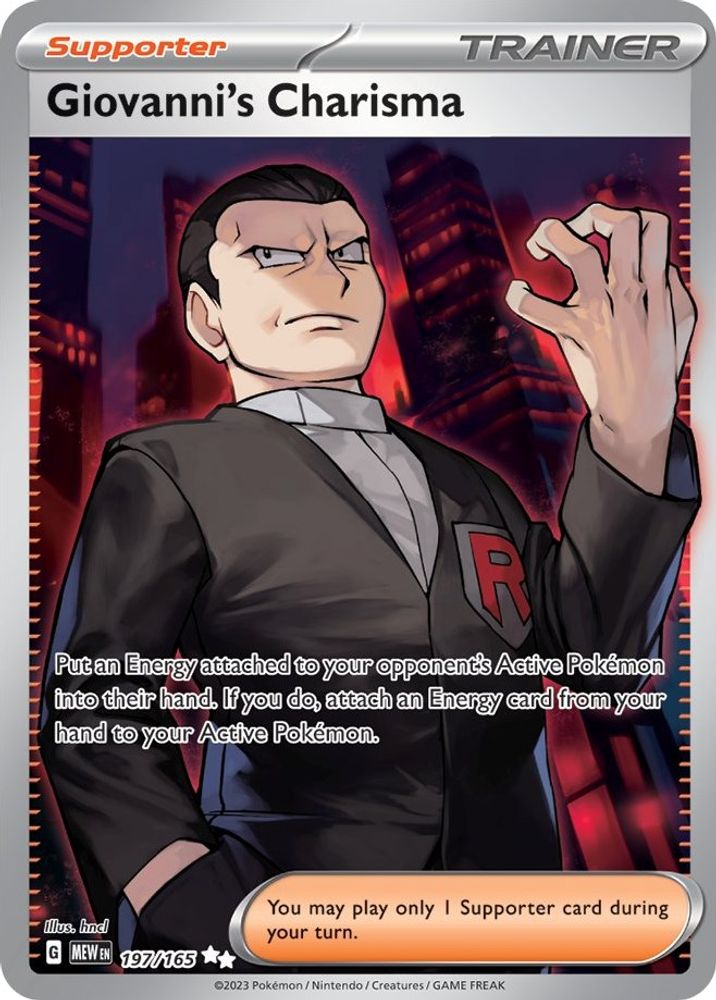 Giovanni's Charisma - [  197/165 ] -  Ultra Rare - Pokemon SV Scarlet & Violet 151