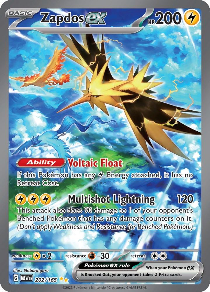 Zapdos ex - [  202/165 ] -  Special Illustration Rare - Pokemon SV Scarlet & Violet 151