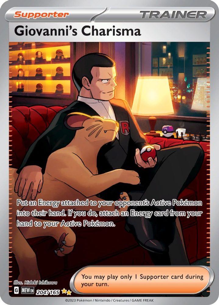 Giovanni's Charisma - [  204/165 ] -  Special Illustration Rare - Pokemon SV Scarlet & Violet 151