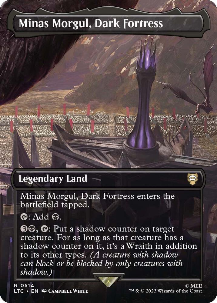 FOIL BORDERLESS Minas Morgul, Dark Fortress - #514 - Rare Lord of the Rings Tales of Middle Earth Commander