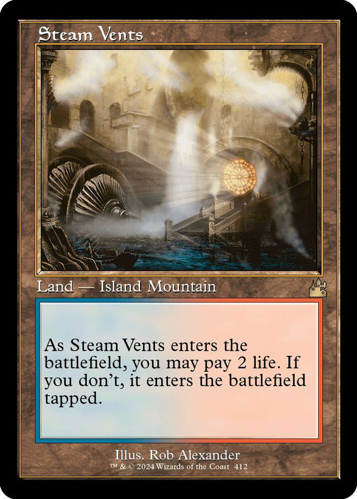 FOIL RETRO FRAME Steam Vents - #412 - Rare Ravnica Remastered