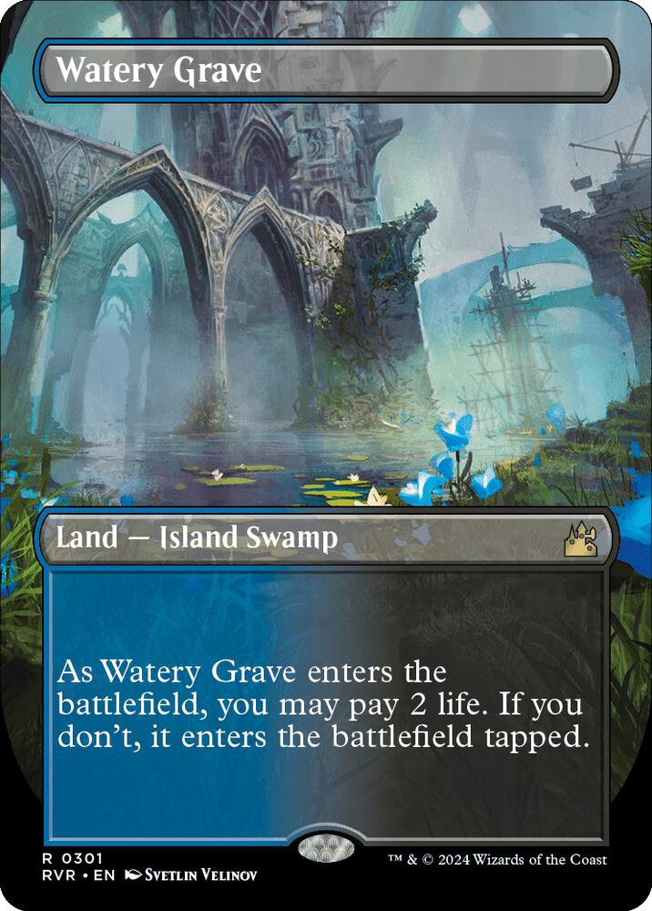 BORDERLESS Watery Grave - #301 - Rare Ravnica Remastered