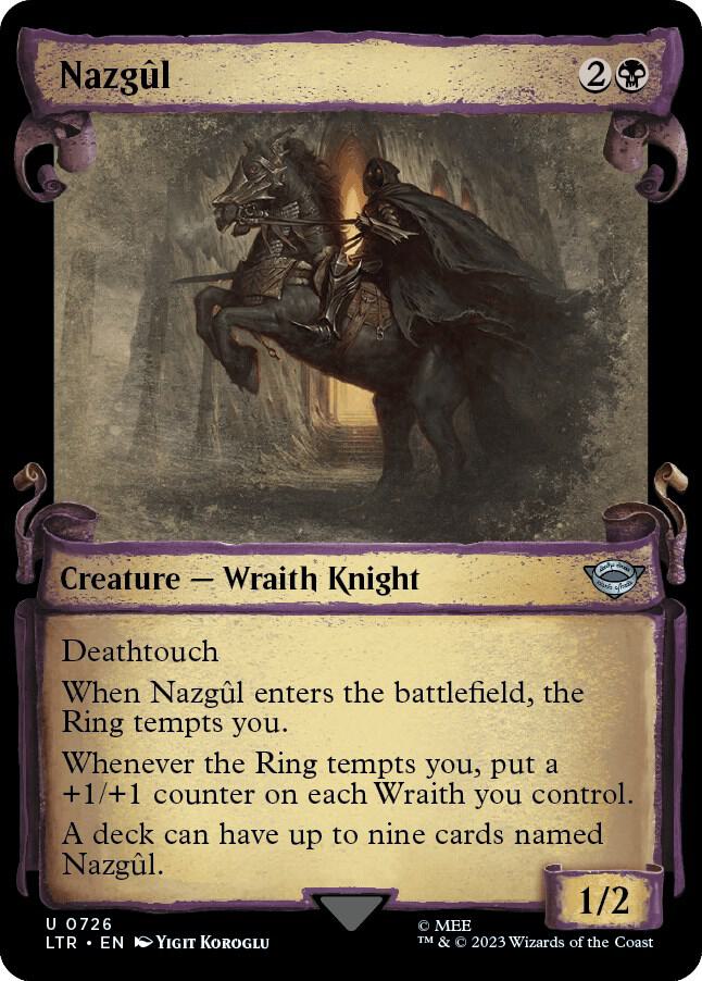 FOIL SHOWCASE SCROLL Nazgul - #726 - Rare Lord of the Rings: Tales of Middle Earth