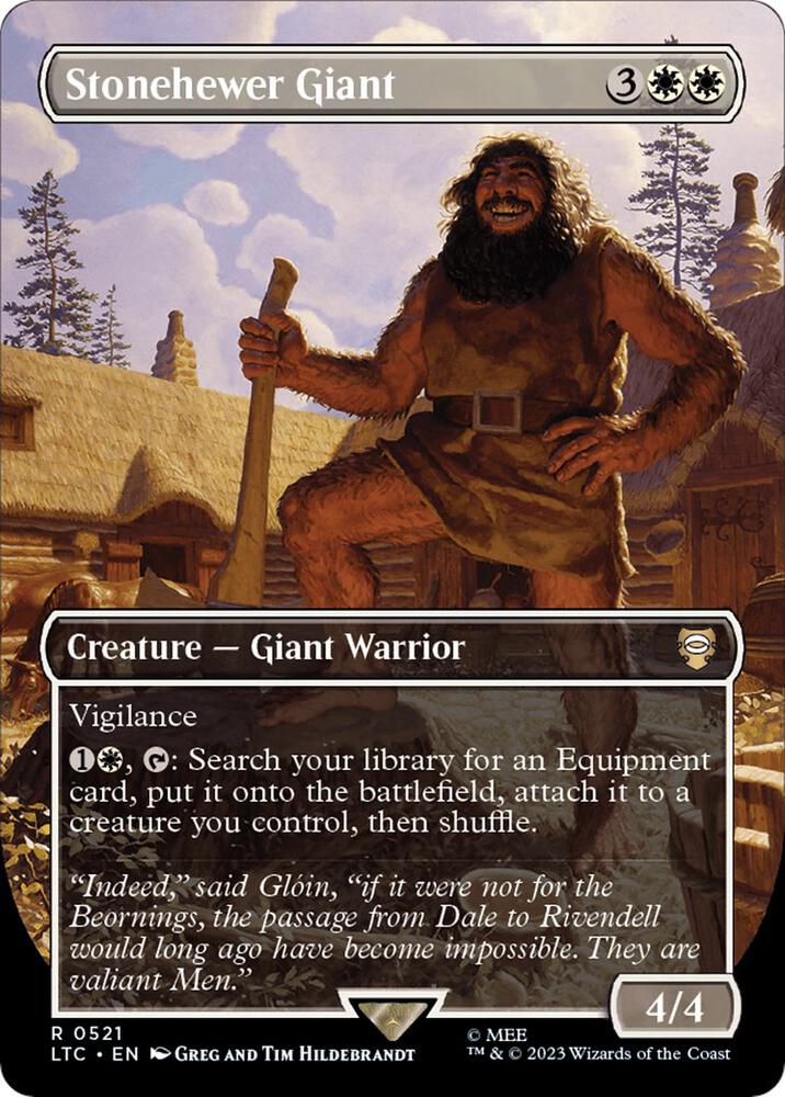FOIL BORDERLESS Stonehewer Giant - #521 - Rare Lord of the Rings Tales of Middle Earth Commander