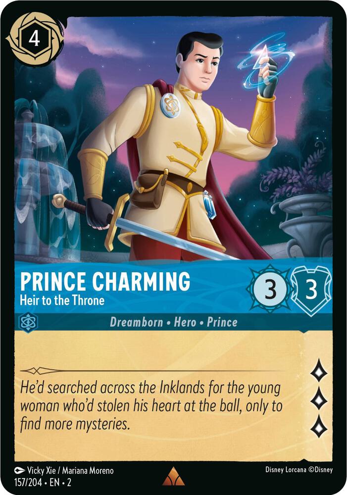 Prince Charming - Heir to the Throne - 157/204 - Rare - Lorcana Rise of the Floodborn