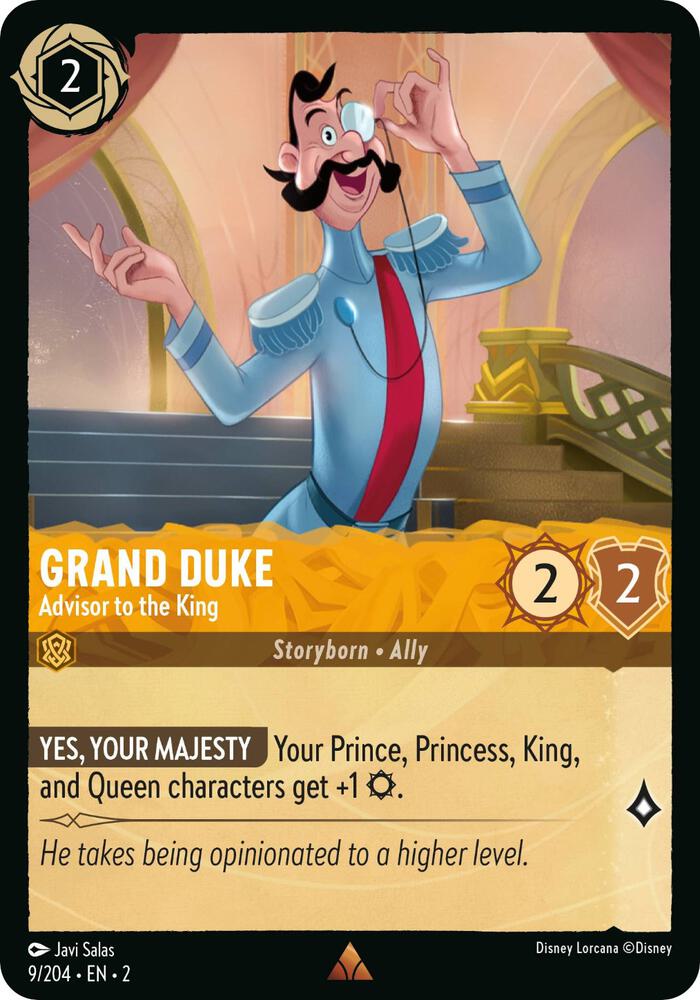 COLD FOIL Grand Duke - Advisor to the King - 9/204 - Rare - Lorcana Rise of the Floodborn