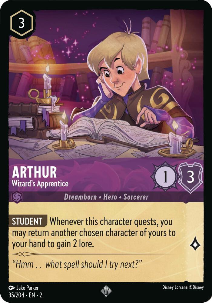 Arthur - Wizard's Apprentice - 35/204 - Super Rare - Lorcana Rise of the Floodborn
