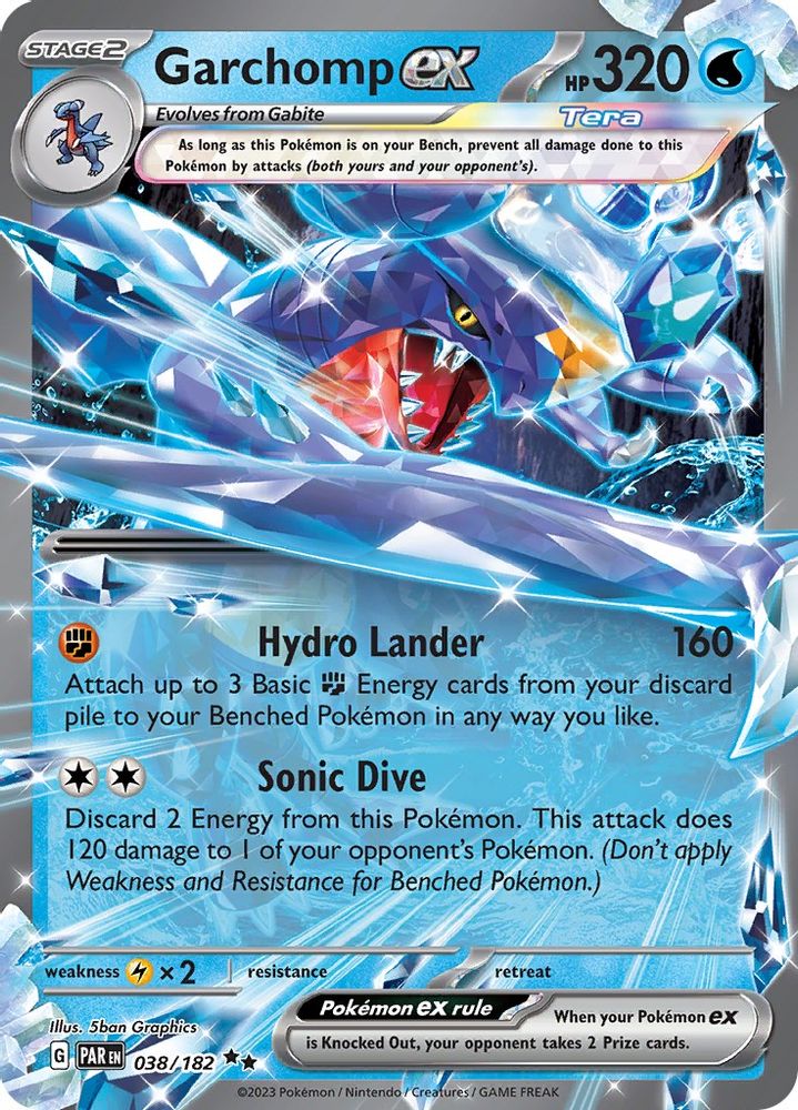 Garchomp ex - [  038/182 ] - Double Rare - Pokemon SV04 Paradox Rift