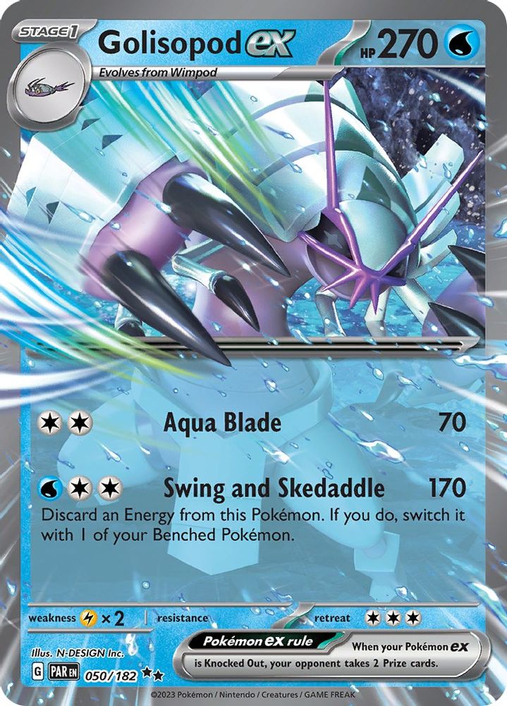 Golisopod ex - [  050/182 ] - Double Rare - Pokemon SV04 Paradox Rift