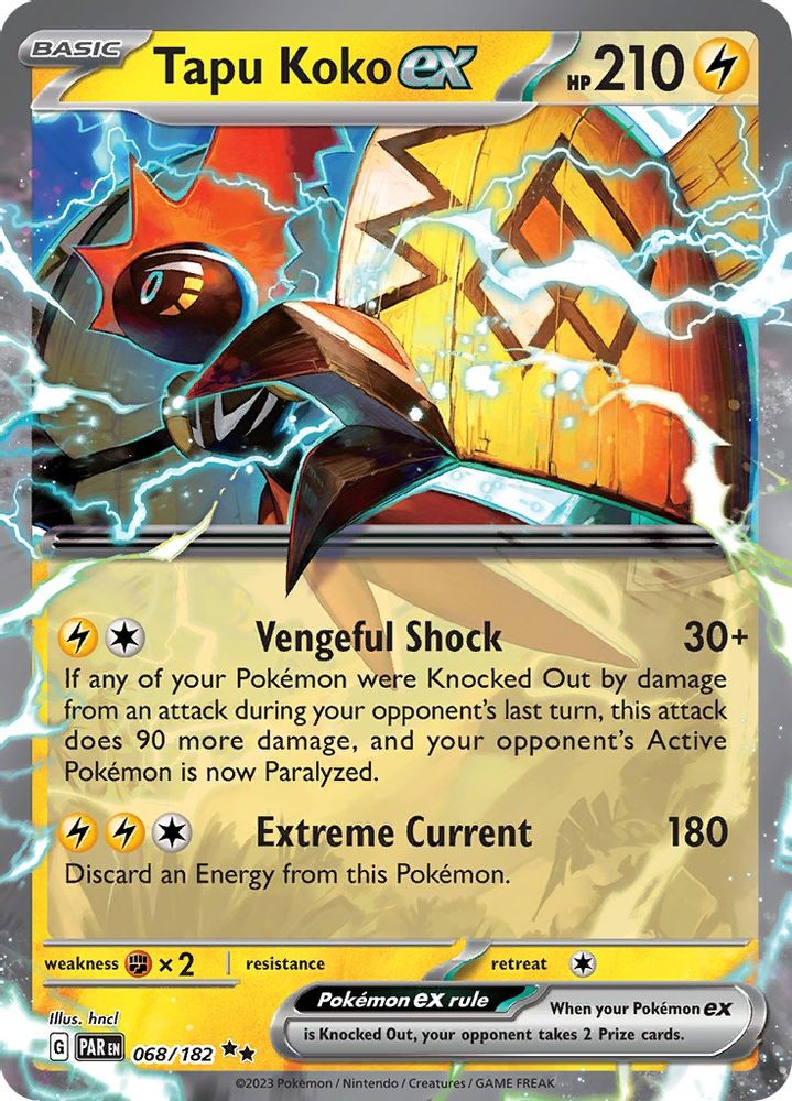 Tapu Koko ex - [  068/182 ] - Double Rare - Pokemon SV04 Paradox Rift
