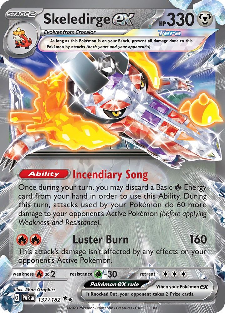 Skeledirge ex - [  137/182 ] - Double Rare - Pokemon SV04 Paradox Rift