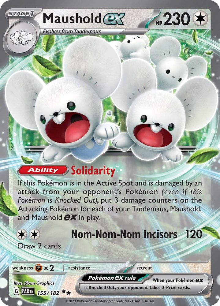 Maushold ex - [  155/182 ] - Double Rare - Pokemon SV04 Paradox Rift