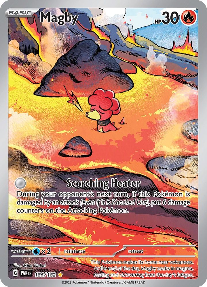 Magby - [  186/182 ] - Illustration Rare - Pokemon SV04 Paradox Rift