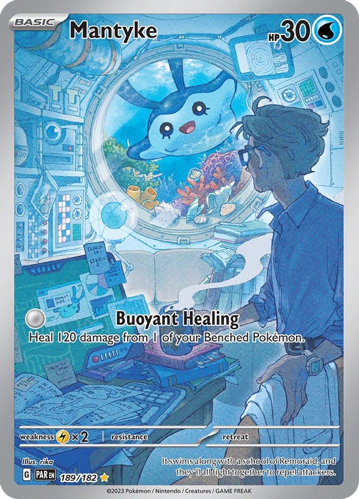 Mantyke - [  189/182 ] - Illustration Rare - Pokemon SV04 Paradox Rift