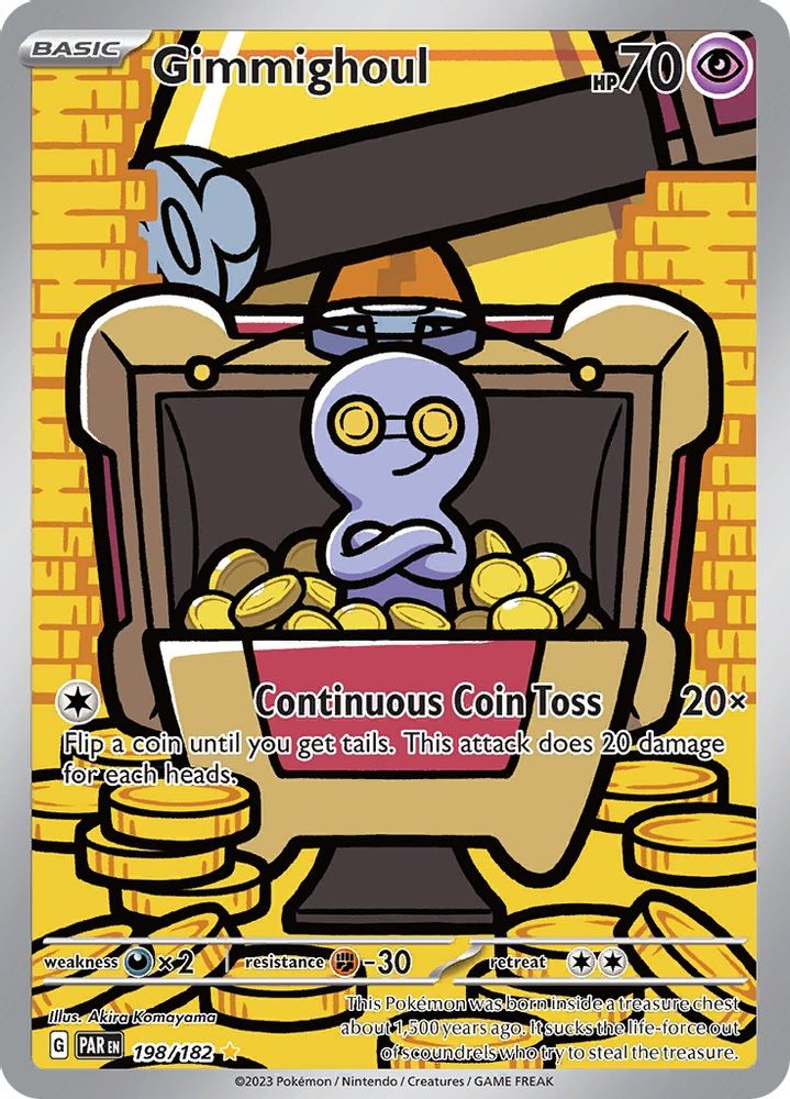 Gimmighoul - [  198/182 ] - Illustration Rare - Pokemon SV04 Paradox Rift