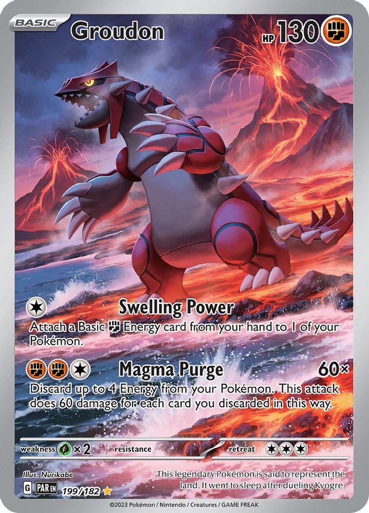 Groudon - [  199/182 ] - Illustration Rare - Pokemon SV04 Paradox Rift