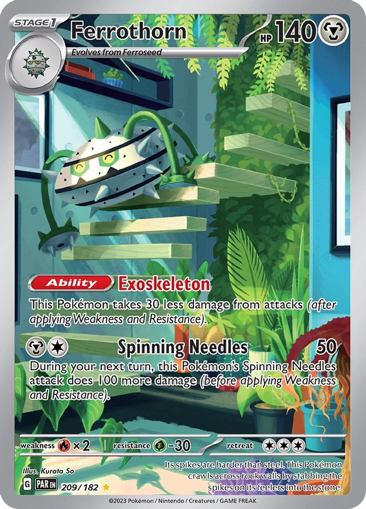Ferrothorn - [  209/182 ] - Illustration Rare - Pokemon SV04 Paradox Rift