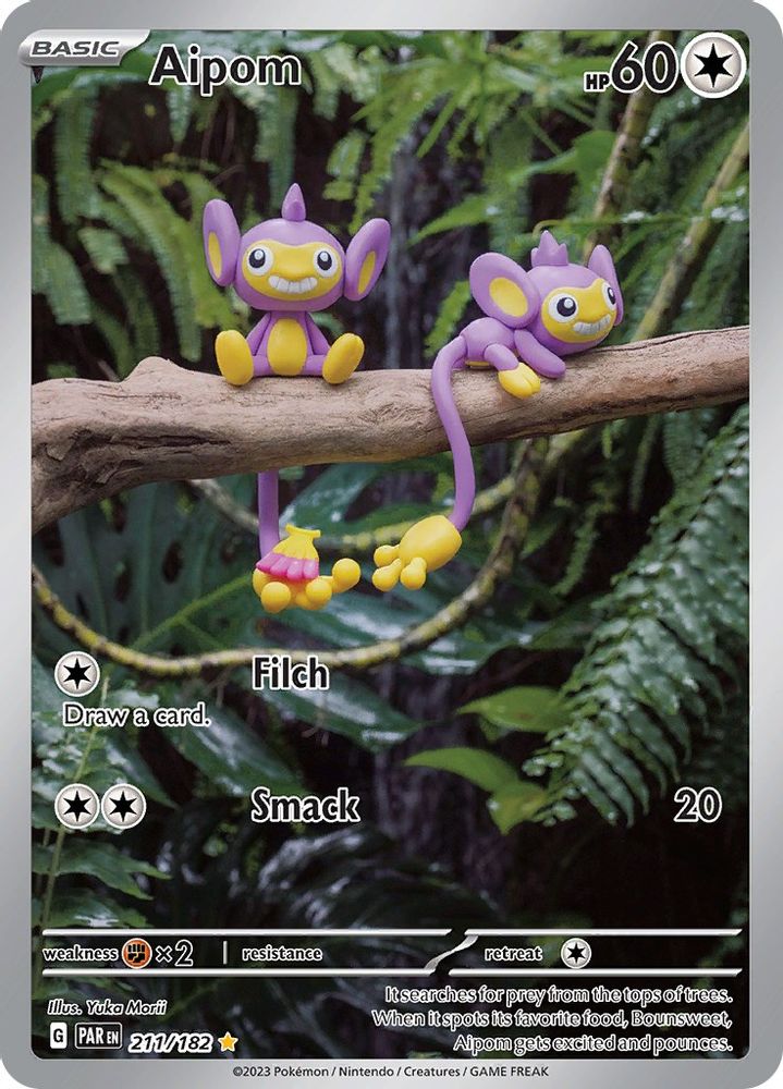 Aipom - [  211/182 ] - Illustration Rare - Pokemon SV04 Paradox Rift