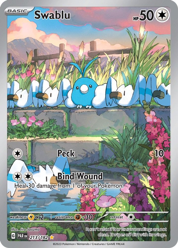Swablu - [  213/182 ] - Illustration Rare - Pokemon SV04 Paradox Rift