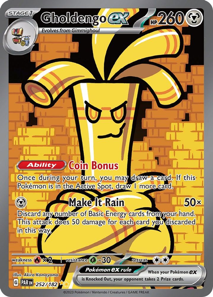 Gholdengo ex - [  252/182 ] - Special Illustration Rare - Pokemon SV04 Paradox Rift