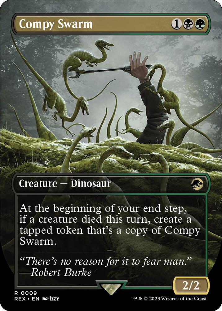 FOIL BORDERLESS Compy Swarm - #0009 - Rare Universes Beyond: Jurassic World Collection