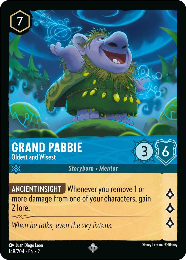 Grand Pabbie - Oldest and Wisest - 148/204 - Super Rare - Lorcana Rise of the Floodborn