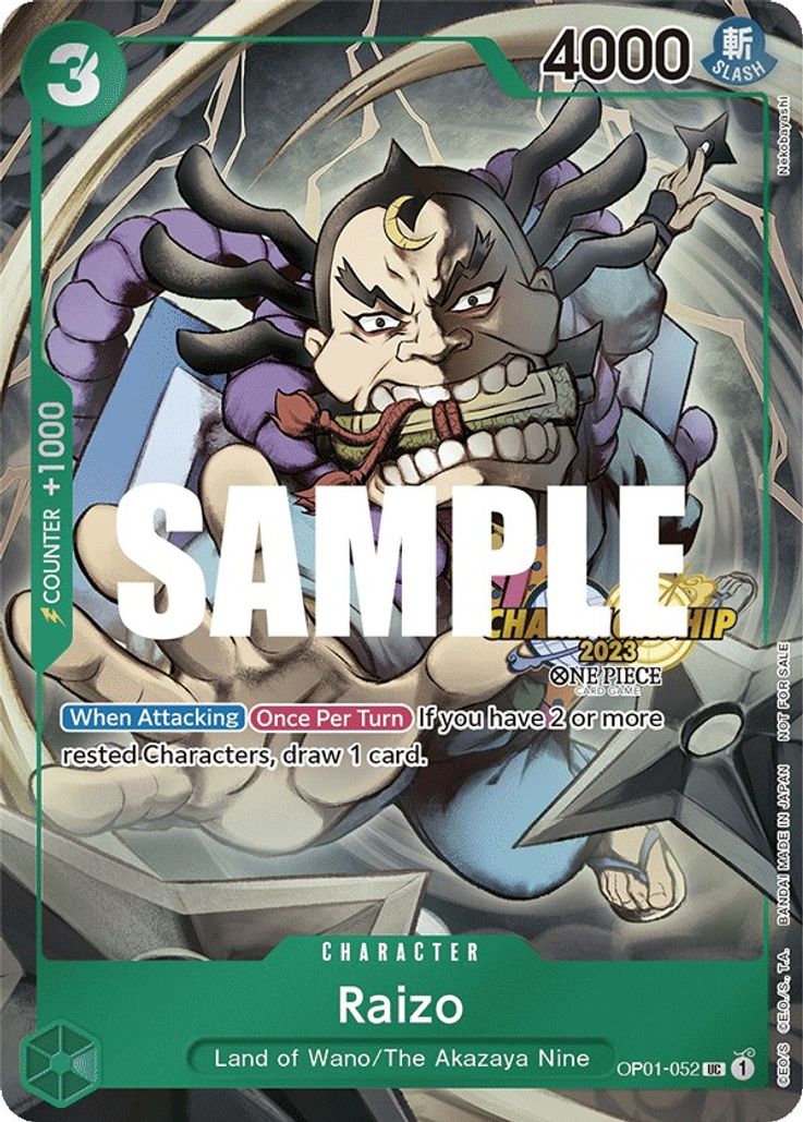 Raizo - OP01-052 - Championship 2023 Event Pack Promo