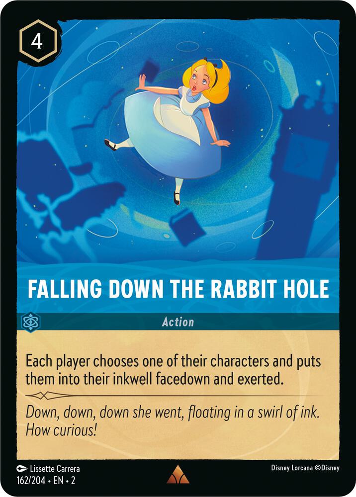 COLD FOIL Falling Down the Rabbit Hole - 162/204 - Rare - Lorcana Rise of the Floodborn
