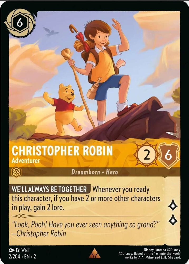 Christopher Robin - Adventurer - 2/204 - Rare - Lorcana Rise of the Floodborn
