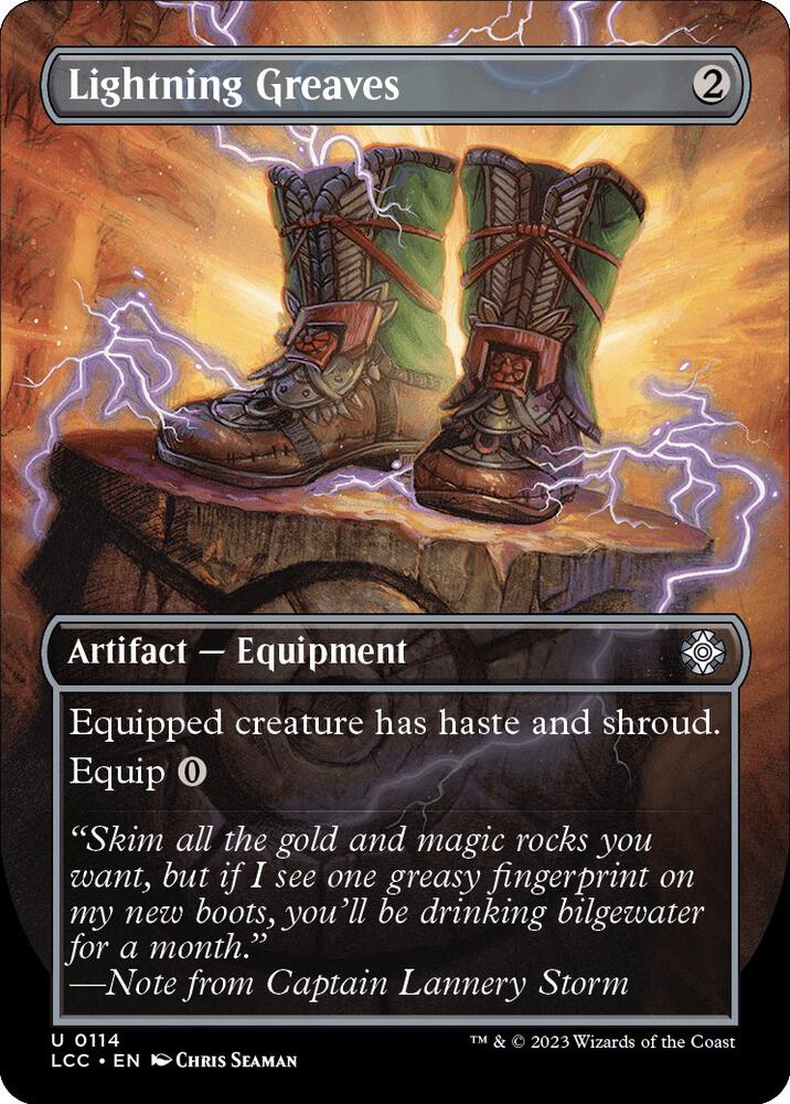 BORDERLESS Lightning Greaves - Uncommon Lost Caverns of Ixalan Commander