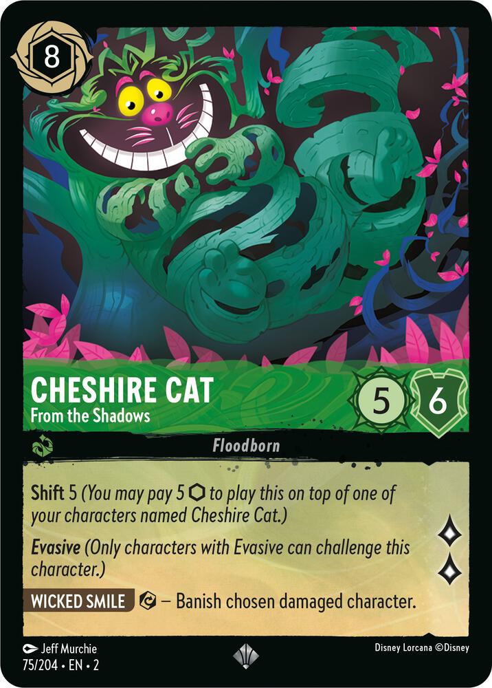 Cheshire Cat - From the Shadows - 75/204 - Super Rare - Lorcana Rise of the Floodborn