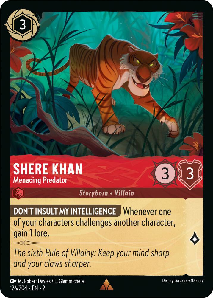 Shere Khan - Menacing Predator - 126/204 - Rare - Lorcana Rise of the Floodborn