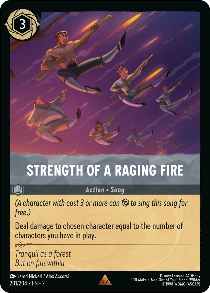 Strength of a Raging Fire - 201/204 - Rare - Lorcana Rise of the Floodborn