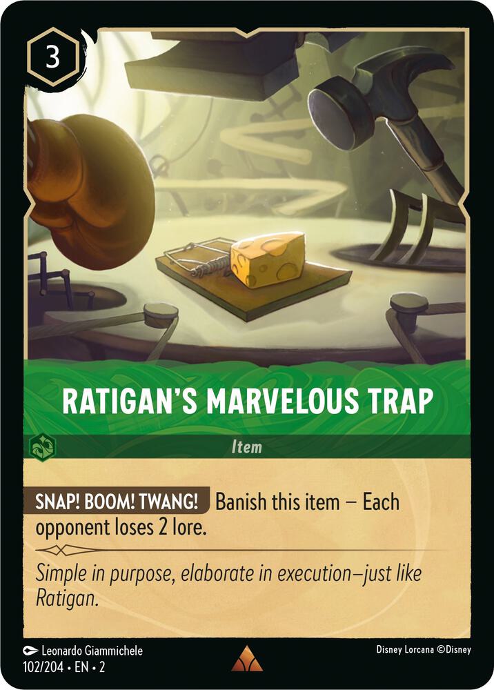 COLD FOIL Ratigan's Marvelous Trap - 102/204 - Rare - Lorcana Rise of the Floodborn