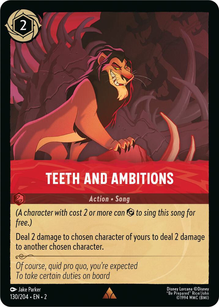 Teeth and Ambitions - 130/204 - Rare - Lorcana Rise of the Floodborn