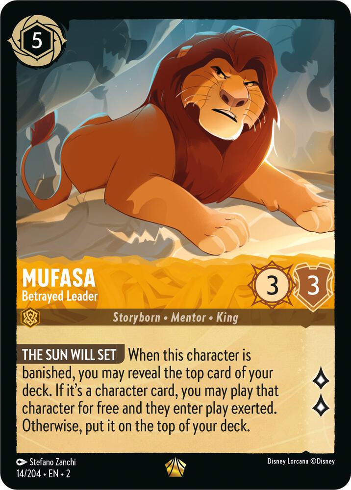 COLD FOIL Mufasa - Betrayed Leader - 14/204 - Legendary - Lorcana Rise of the Floodborn