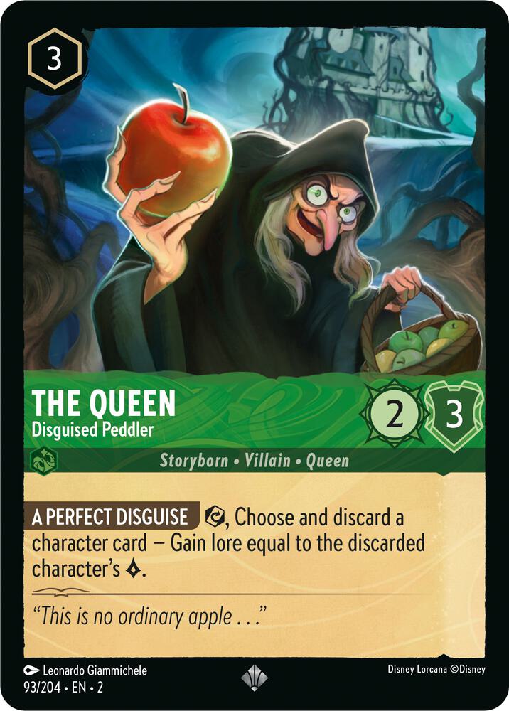 COLD FOIL The Queen - Disguised Peddler - 93/204 - Super Rare - Lorcana Rise of the Floodborn