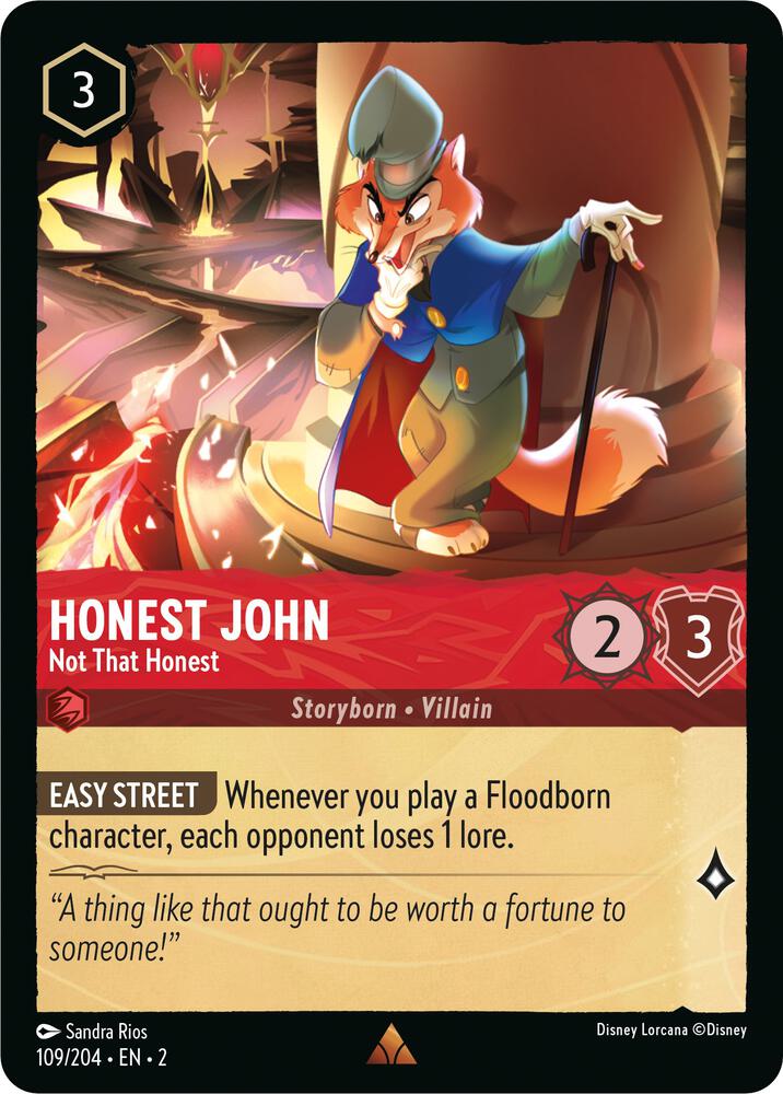 COLD FOIL Honest John - Not That Honest - 109/204 - Rare - Lorcana Rise of the Floodborn