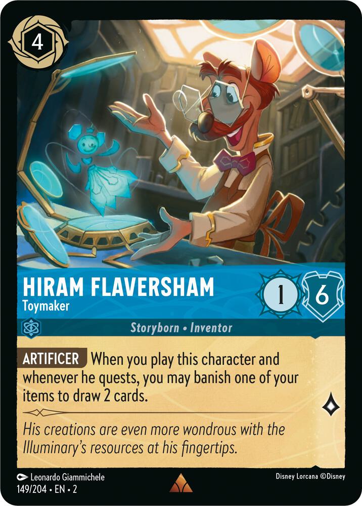 COLD FOIL Hiram Flaversham - Toymaker - 149/204 - Rare - Lorcana Rise of the Floodborn