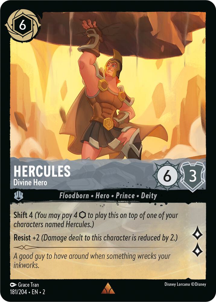 COLD FOIL Hercules - Divine Hero - 181/204 - Rare - Lorcana Rise of the Floodborn