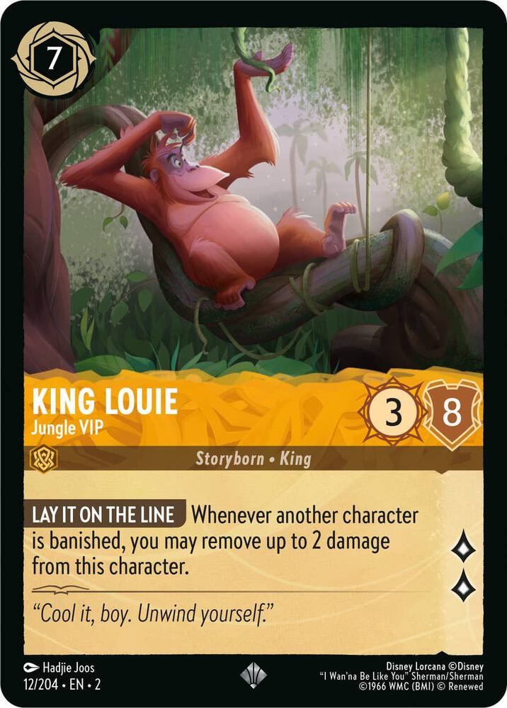 King Louie - Jungle VIP - 12/204 - Super Rare - Lorcana Rise of the Floodborn