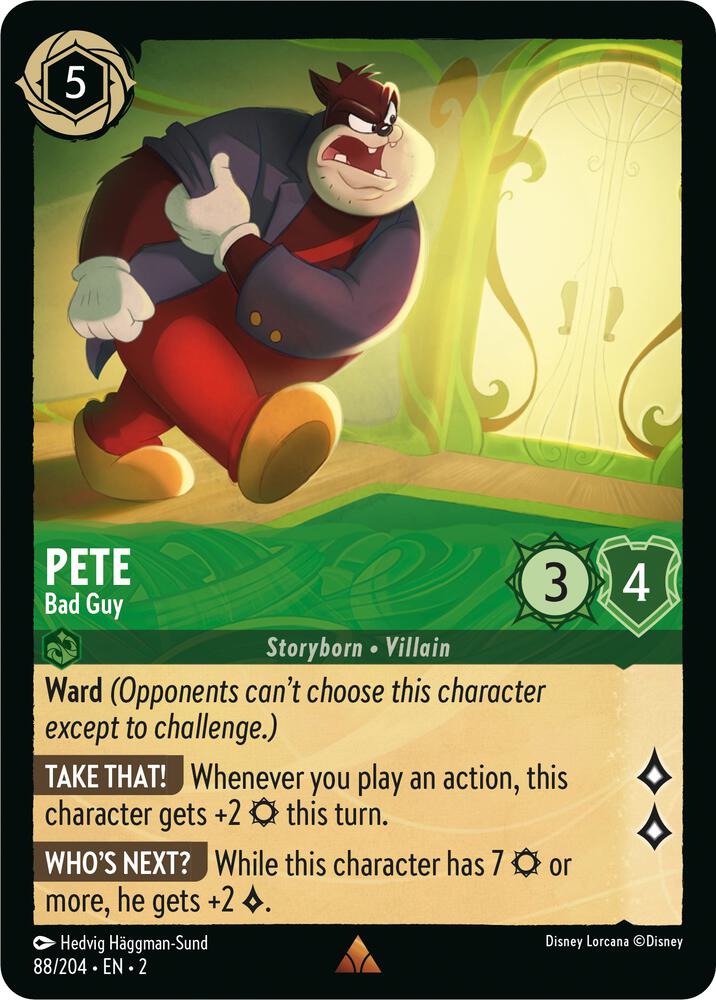 COLD FOIL Pete - Bad Guy - 88/204 - Rare - Lorcana Rise of the Floodborn